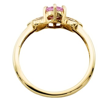 9ct gold Pink Sapphire / Diamond Ring size N